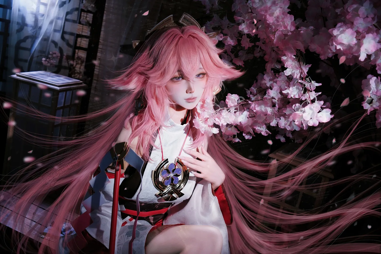 原神, 二次元摄影, 八重神子cos, 和风服饰, cosplay正片
