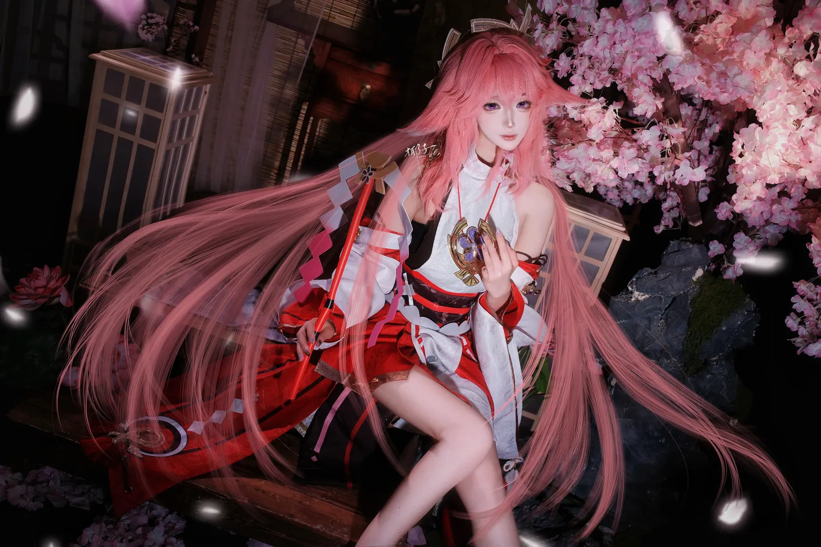 原神, 二次元摄影, 八重神子cos, cosplay分享, 日式和风