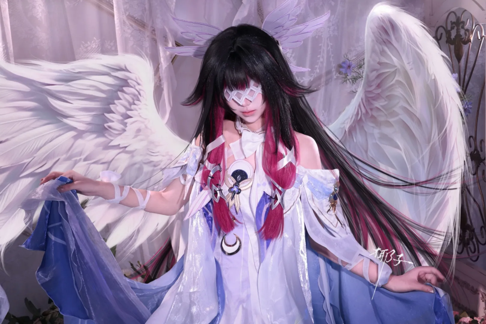 原神, 哥伦比娅cos, 少女cos, 致歉一切, 天使羽翼