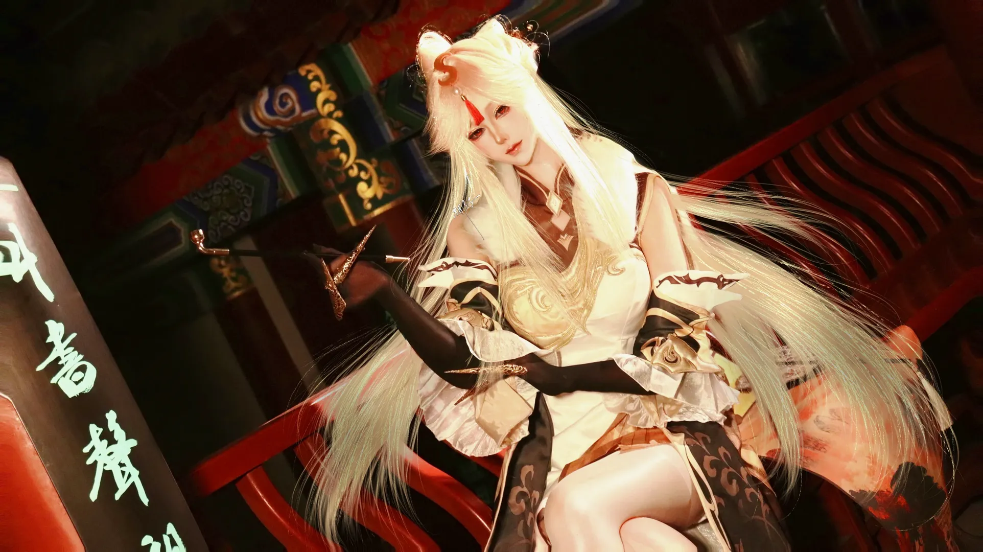 原神, 國風cosplay, 白毛cos, 凝光cos, 璃月cos