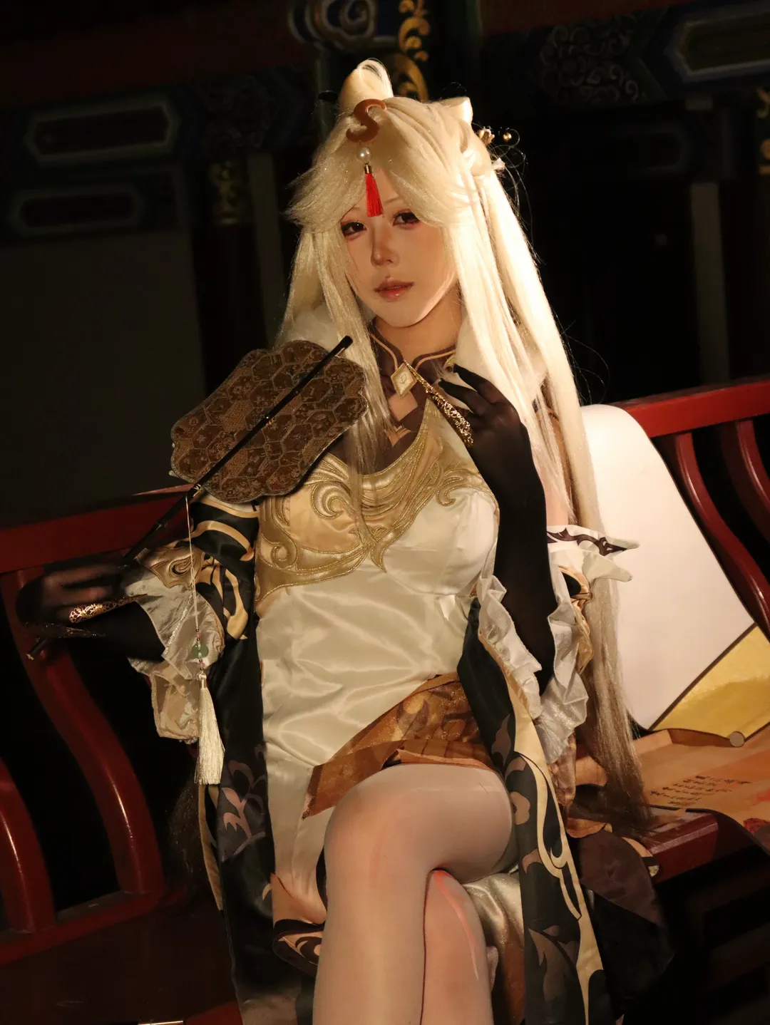 原神コスプレ, 古風なポートレート, コスプレレタッチ, 夜景の雰囲気, 撮影本編