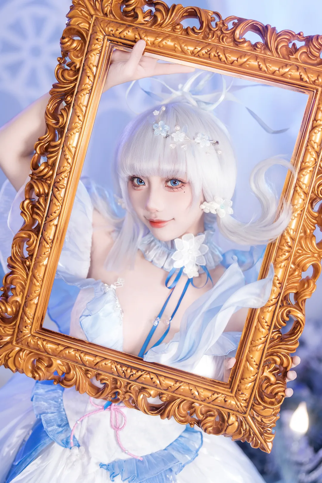 原神, 神里綾華 コスプレ, 幻想的な撮影, 白鷺姫君, 氷属性キャラクター - 3枚目