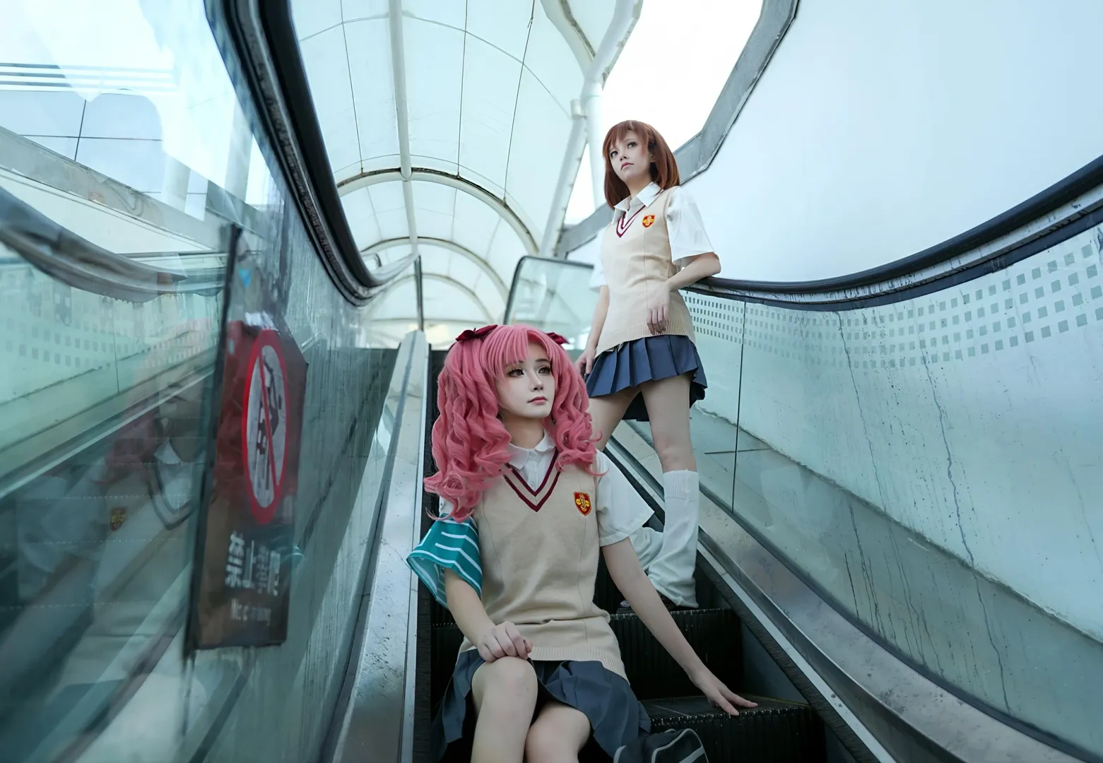 Cosplay photography, Anime-style school, A Certain Scientific Railgun, Misaka Mikoto cosplay, Kuroko x Mikoto Cosplay