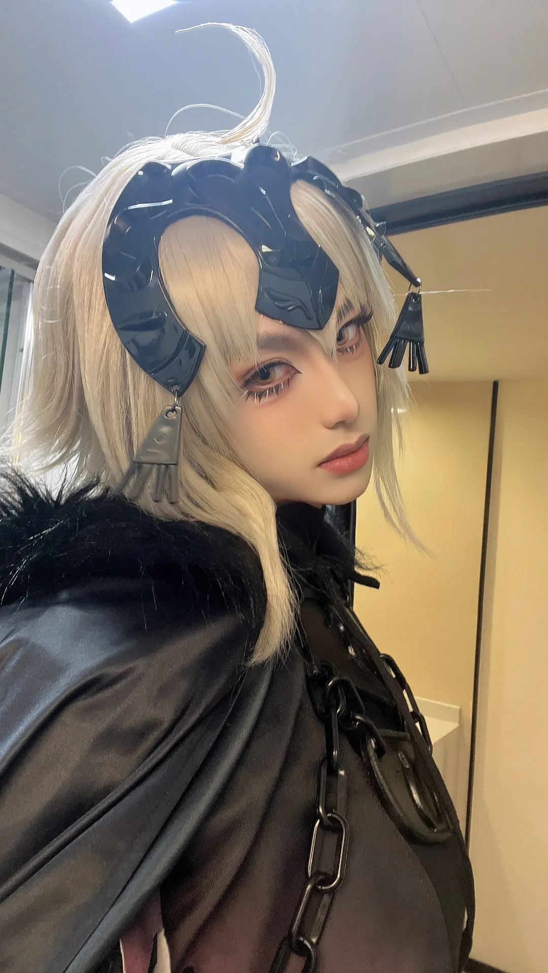 Fate/Grand Order, 二次元cosplay, 黑贞德cos, 假发造型, 暗黑风