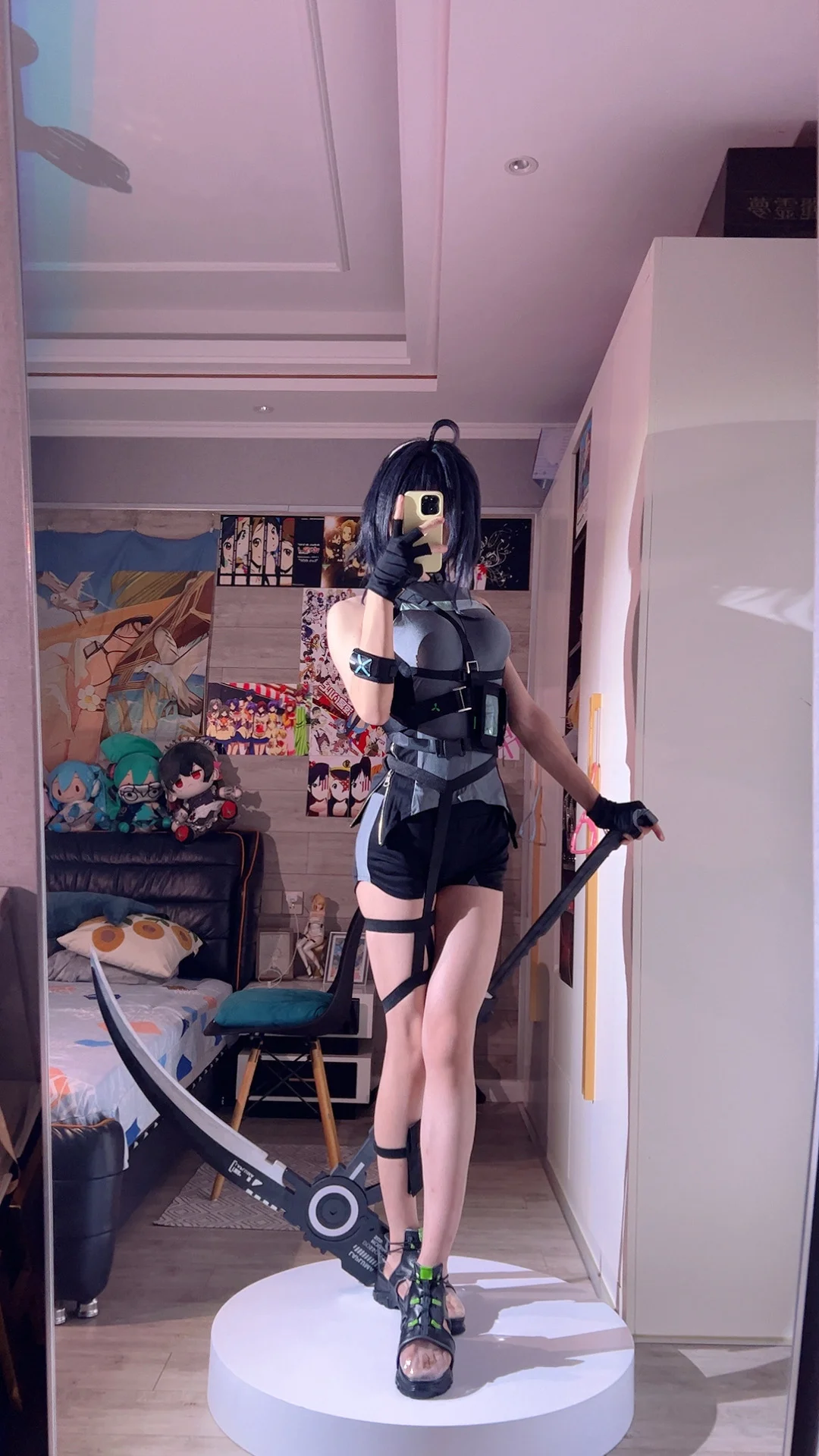 Anime cosplay, Arknights, La Pluma cosplay, Tactical Techwear, Scythe prop