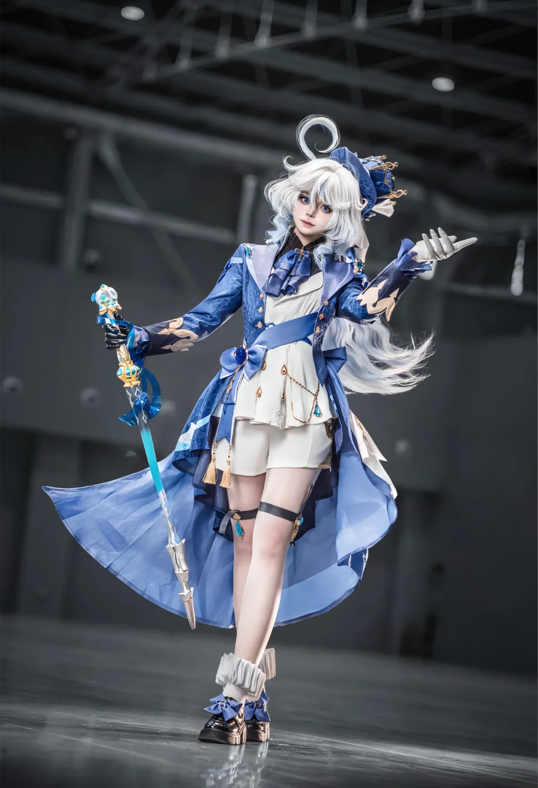Roleplay, Genshin Impact, Furina cosplay, Convention photography, Water Goddess