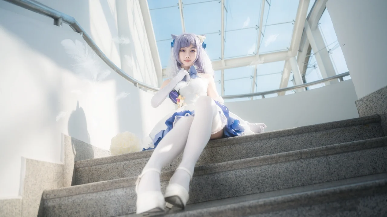 原神, cosplay, 二次元摄影, 花嫁, 刻晴cos