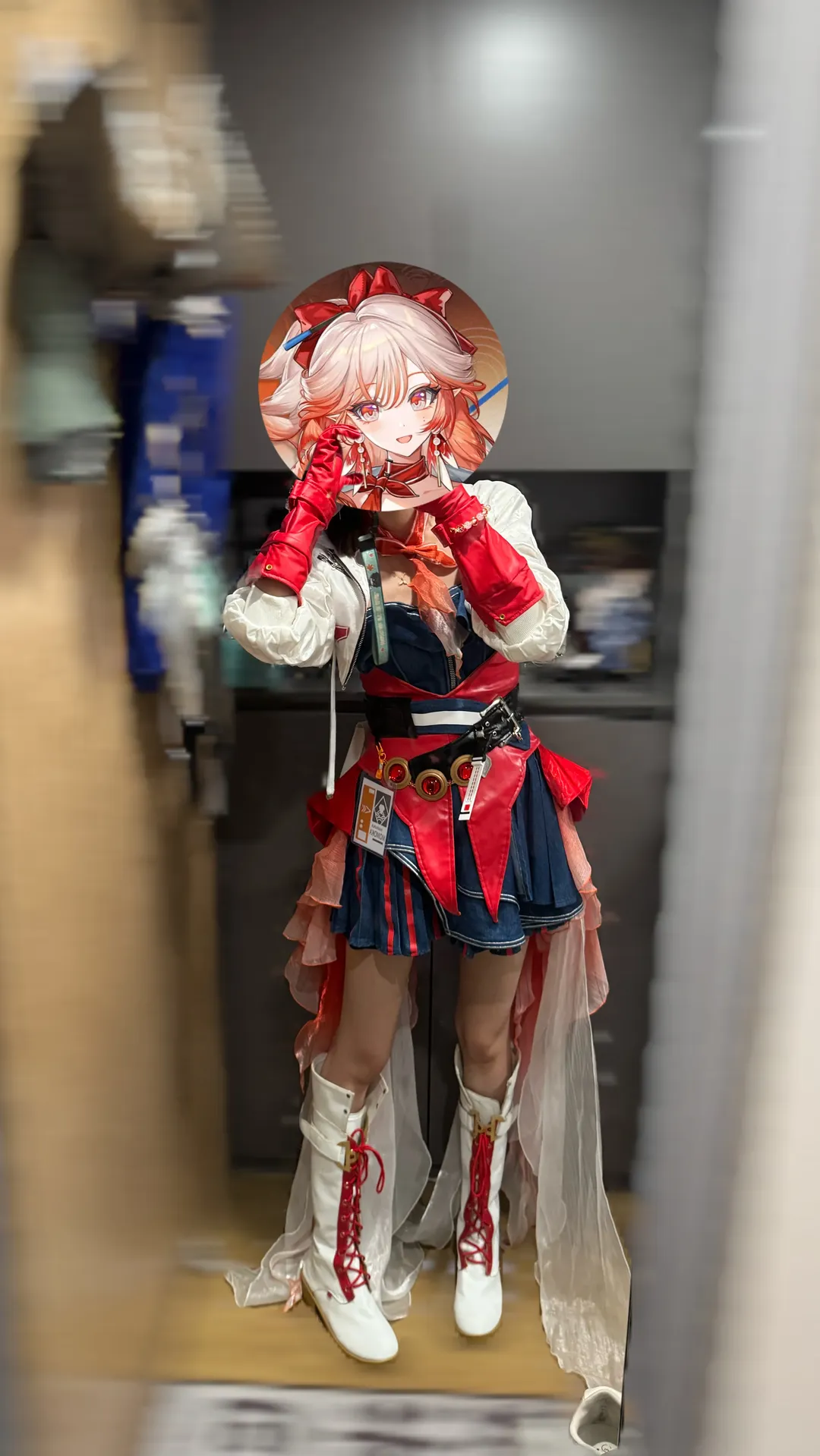 Arknights, Mirror selfie, Anime-style fashion, Cosplay fitting, Entelechia cosplay - Image 2
