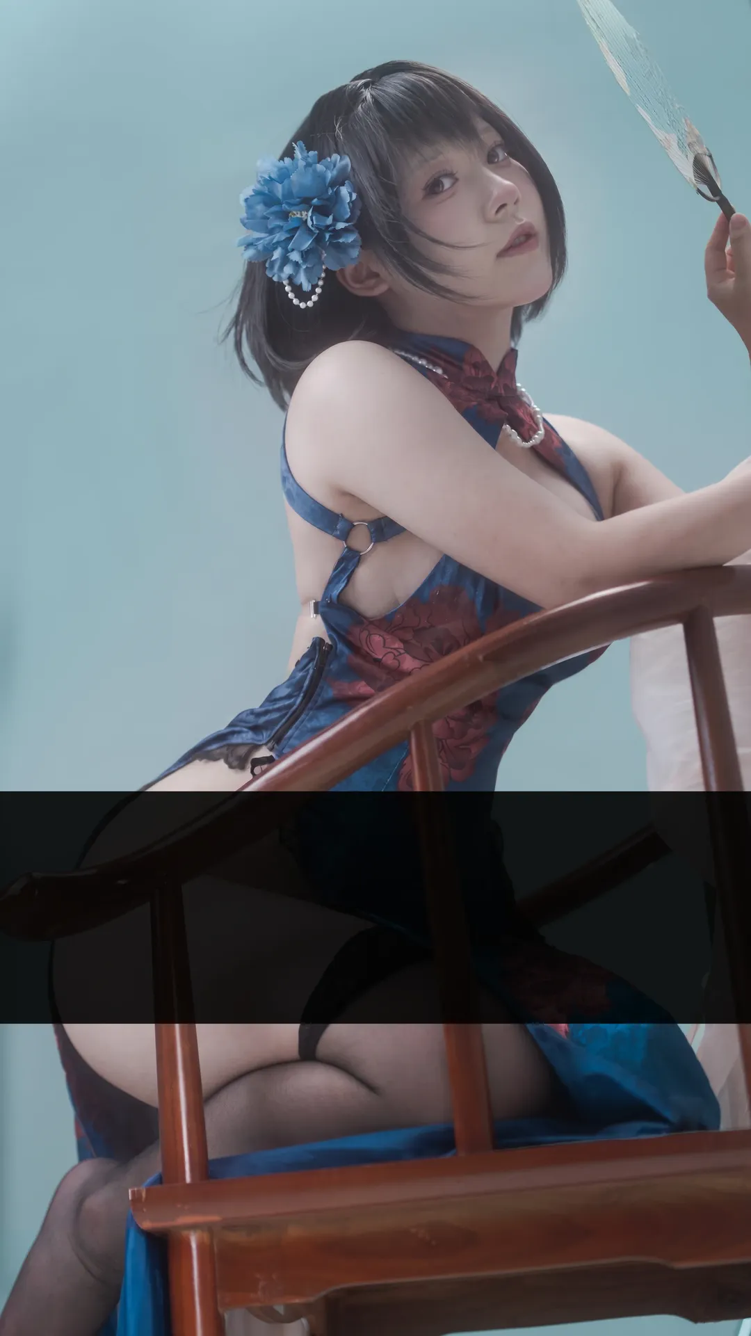 Anime-style photography, Azur Lane, Cheongsam cosplay, Chien Wu cosplay, Black garter stockings