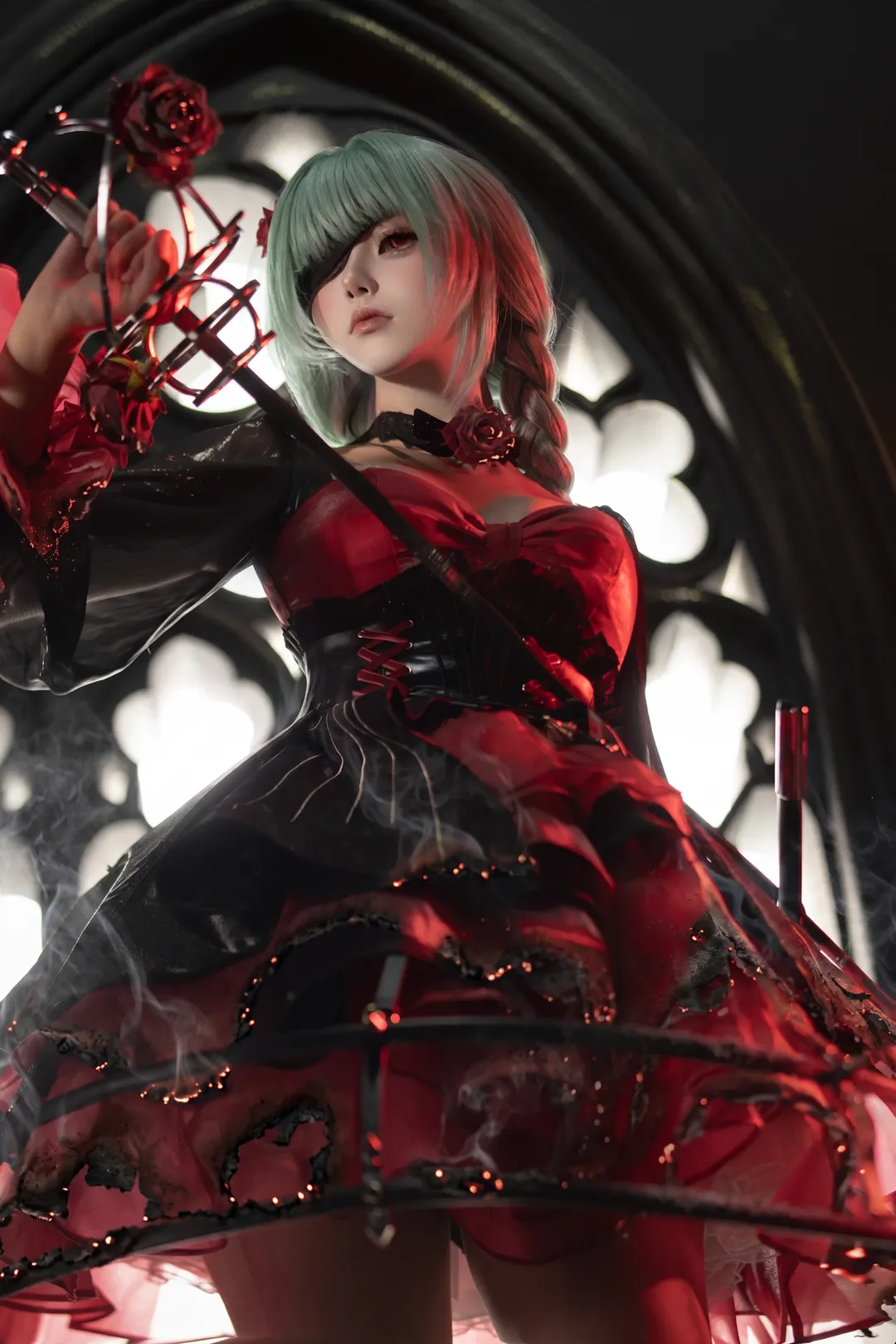 鸣潮, 二次元摄影, 弗洛洛cos, cosplay妆容, 哥特风cosplay
