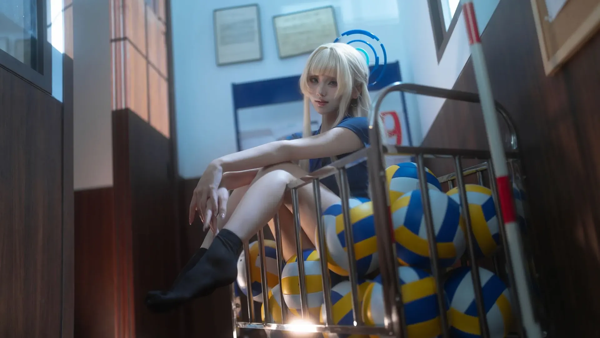 蔚蓝档案, 二次元cosplay, 体操服, 飞鸟马时cos, 运动风摄影 - 第2张