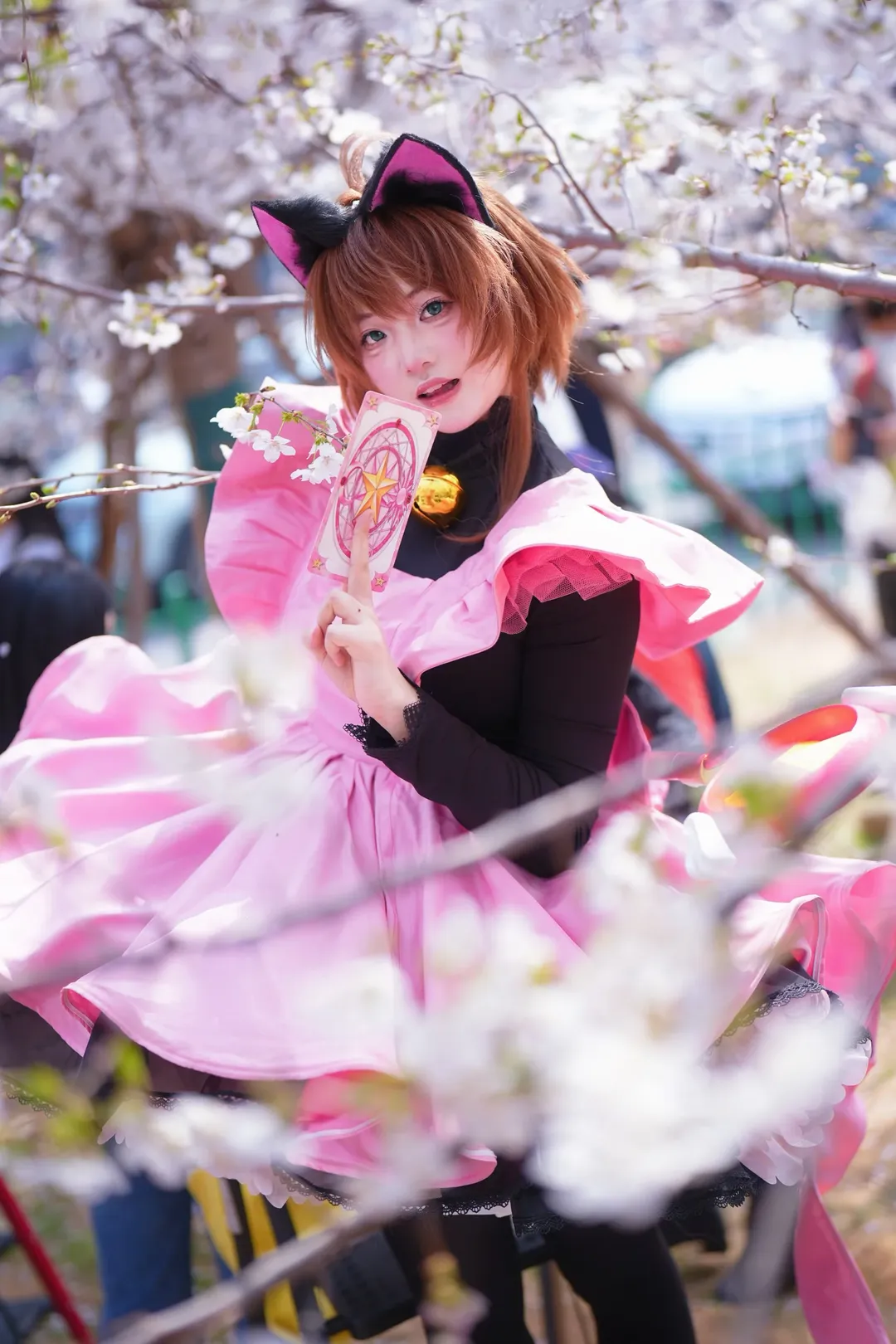 猫耳少女, cosplay正片, 魔法少女装扮, 户外人像写真, 武汉樱花季 - 第6张