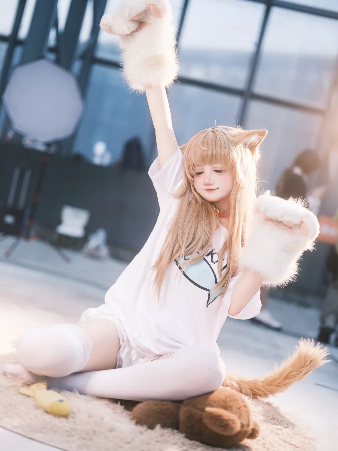 漫展摄影, cosplay日常, 白丝穿搭, 兽耳娘, 猫娘cos - 第3张