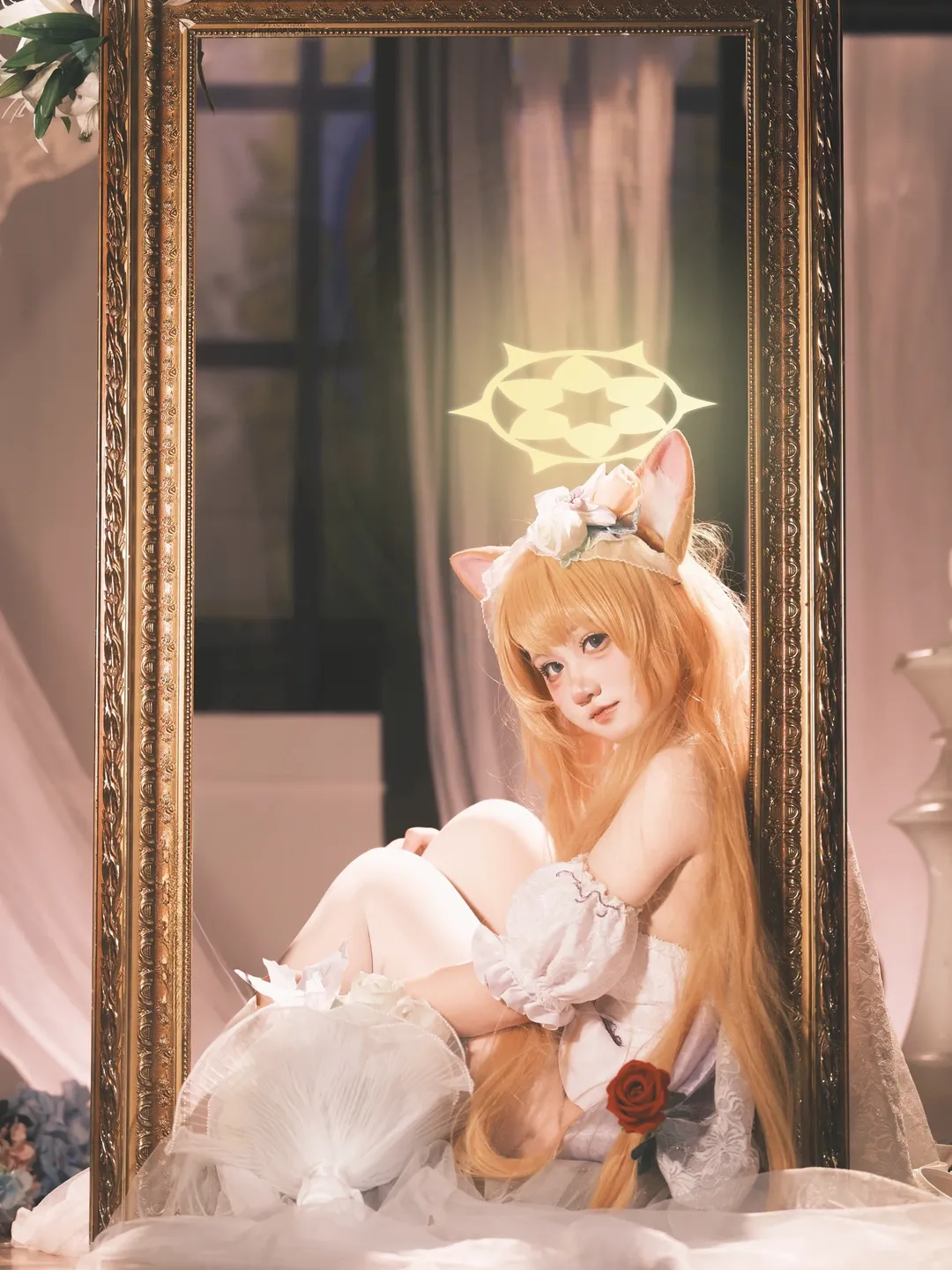 Blue Archive, Pure White Oath, Cosplay photography, Anime-style photography, Iochi Mari cosplay