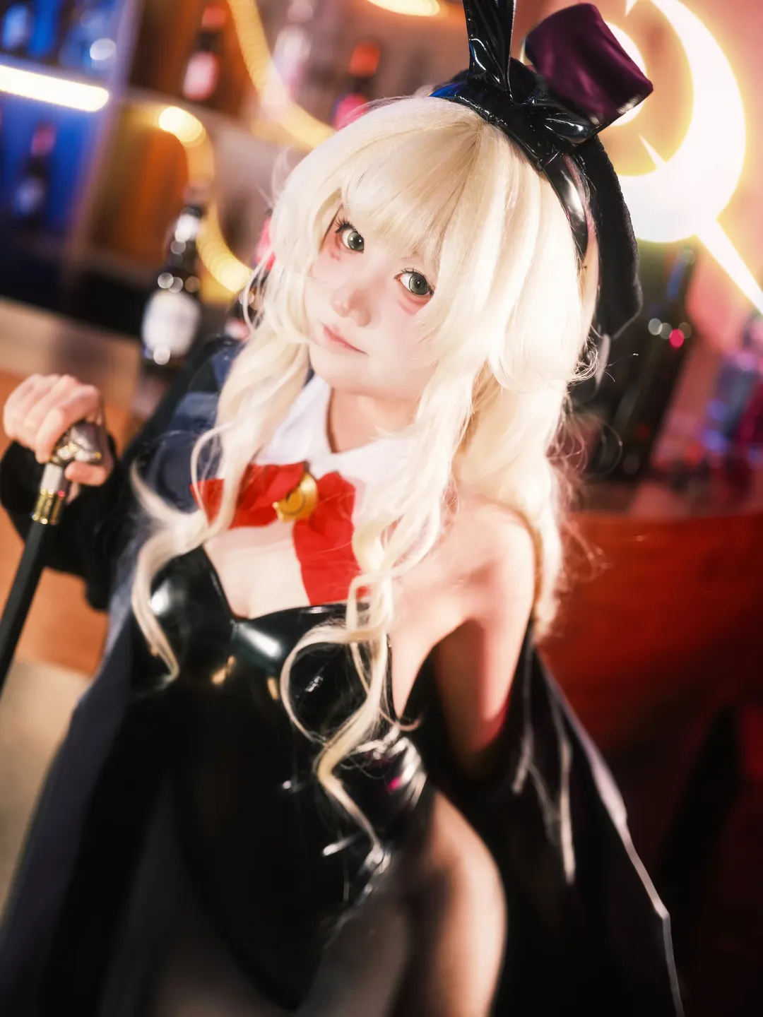 蔚蓝档案, 笑面教授cos, cosplay摄影, 霓虹光影, 兔女郎造型 - 第1张