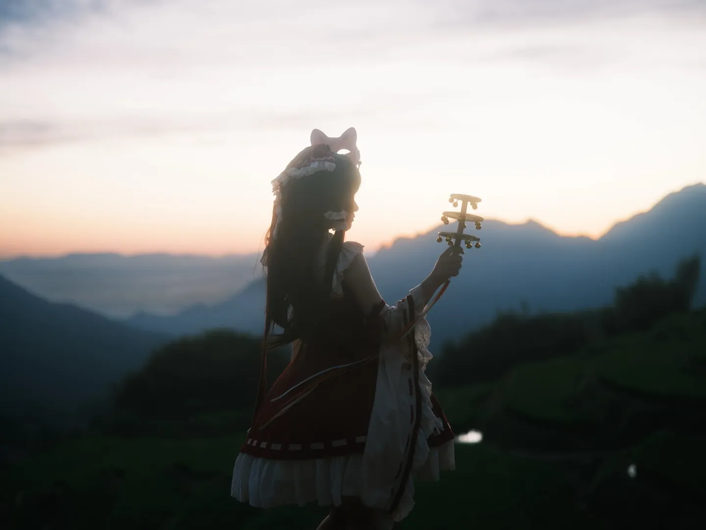 博丽灵梦cos, 东方project, 和风cos, cosplay摄影, 梯田外景 - 第6张