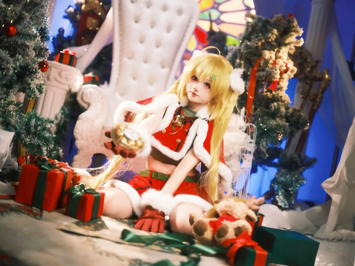 アズールレーン, 金髪ツインテール, クリスマス・コスプレ, エルドリッジ コスプレ, クリスマスイブ - 3枚目