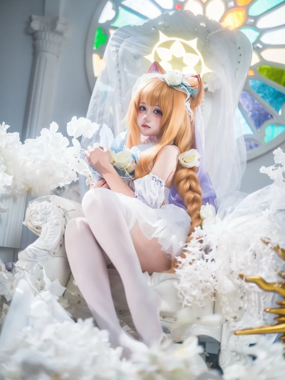 蔚蓝档案, 纯白誓约, cosplay摄影, 兽耳少女, 伊落玛丽cos - 第2张
