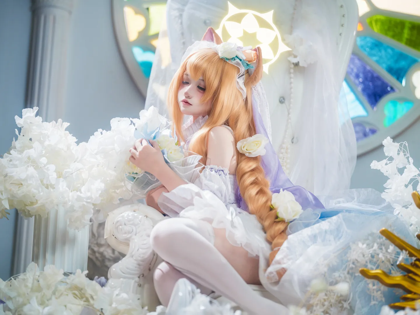 蔚蓝档案, 纯白誓约, cosplay摄影, 兽耳少女, 伊落玛丽cos - 第6张