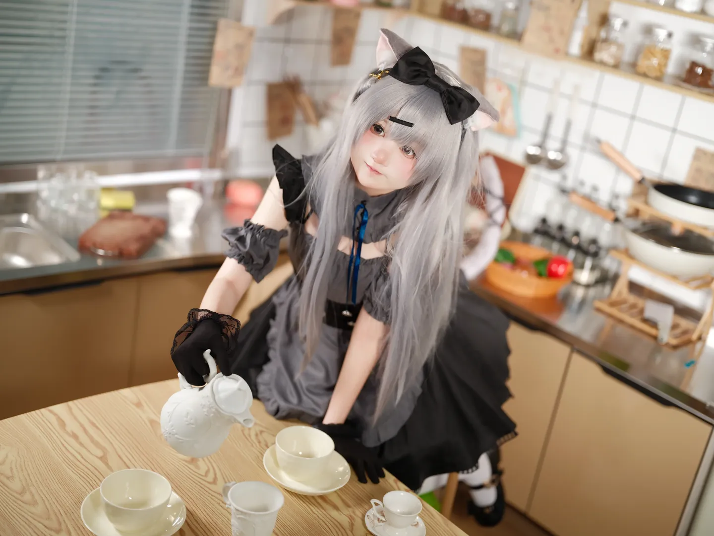 二次元cosplay, 廚房寫真, 雪村千繪莉cos, 貓娘女僕, 巧克甜戀 - 第4張