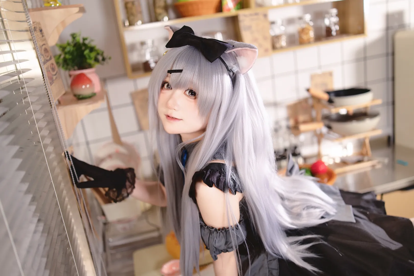 白丝穿搭, 雪村千绘莉cos, 兽耳女仆, 巧克甜恋, 厨房日常摄影 - 第3张