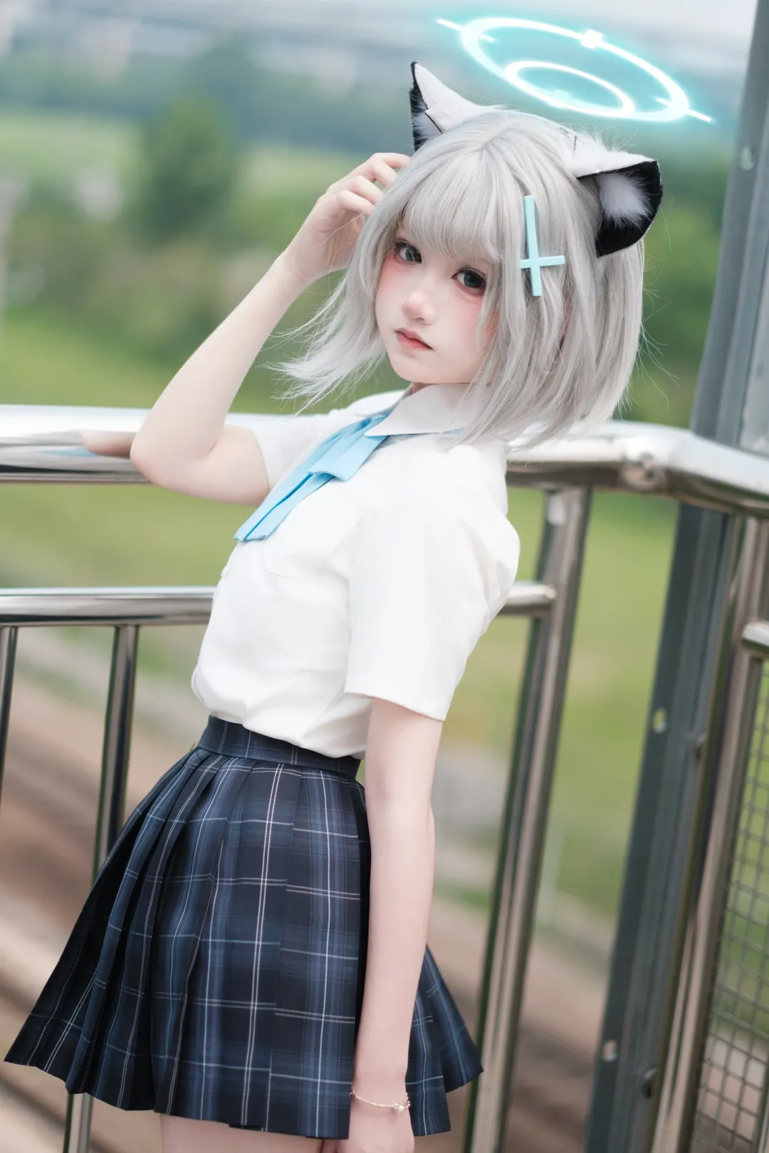 二次元摄影, 蔚蓝档案, 户外cos, 砂狼白子cos, 制服写真 - 第2张