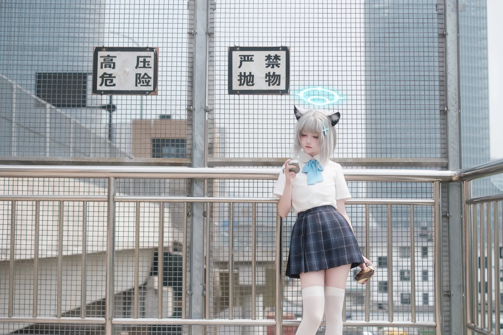 二次元摄影, 蔚蓝档案, 户外cos, 砂狼白子cos, 制服写真 - 第4张