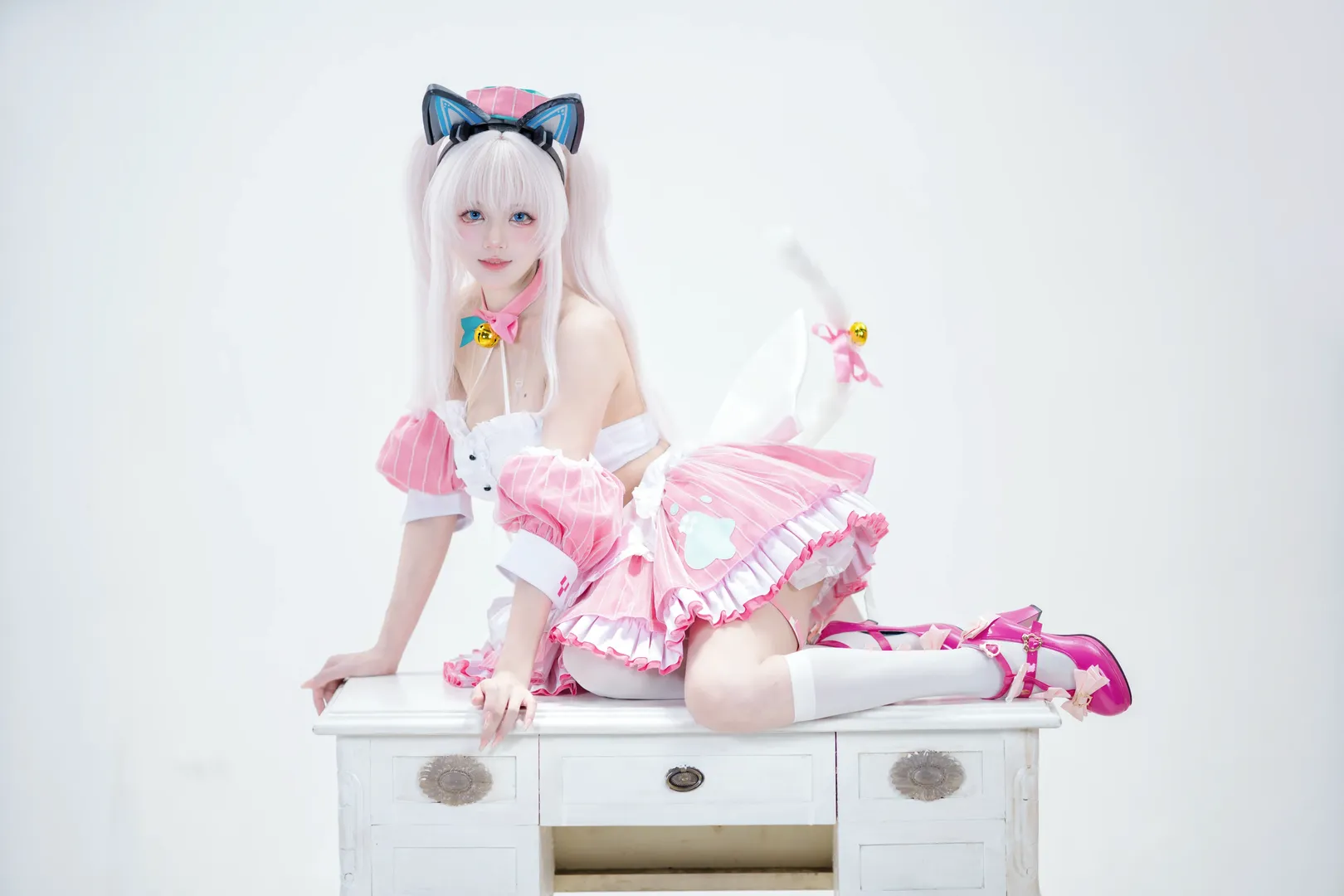 碧蓝航线, 二次元写真, Coser日常, 哈曼cos, 白丝猫娘 - 第2张
