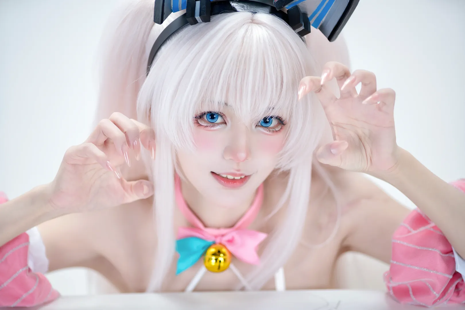 碧蓝航线, 二次元写真, Coser日常, 哈曼cos, 白丝猫娘 - 第4张