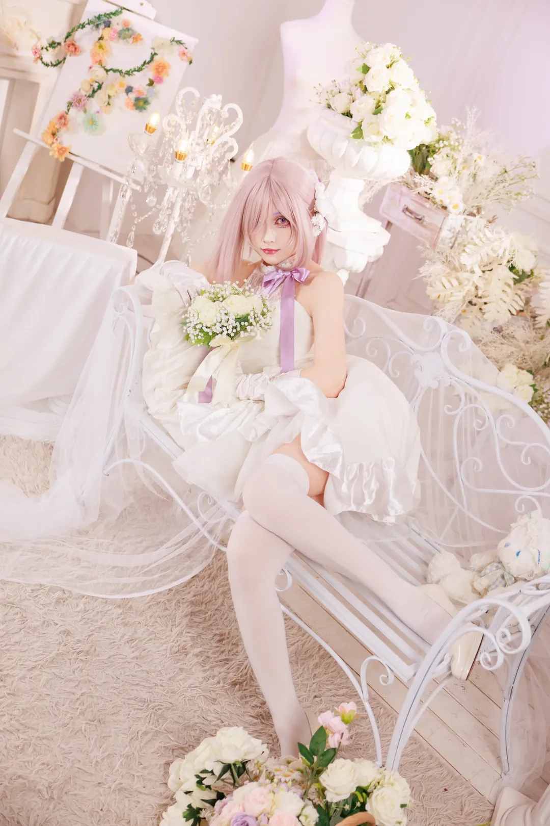 fgo, 花嫁cos, cosplay摄影, 型月, 玛修cos
