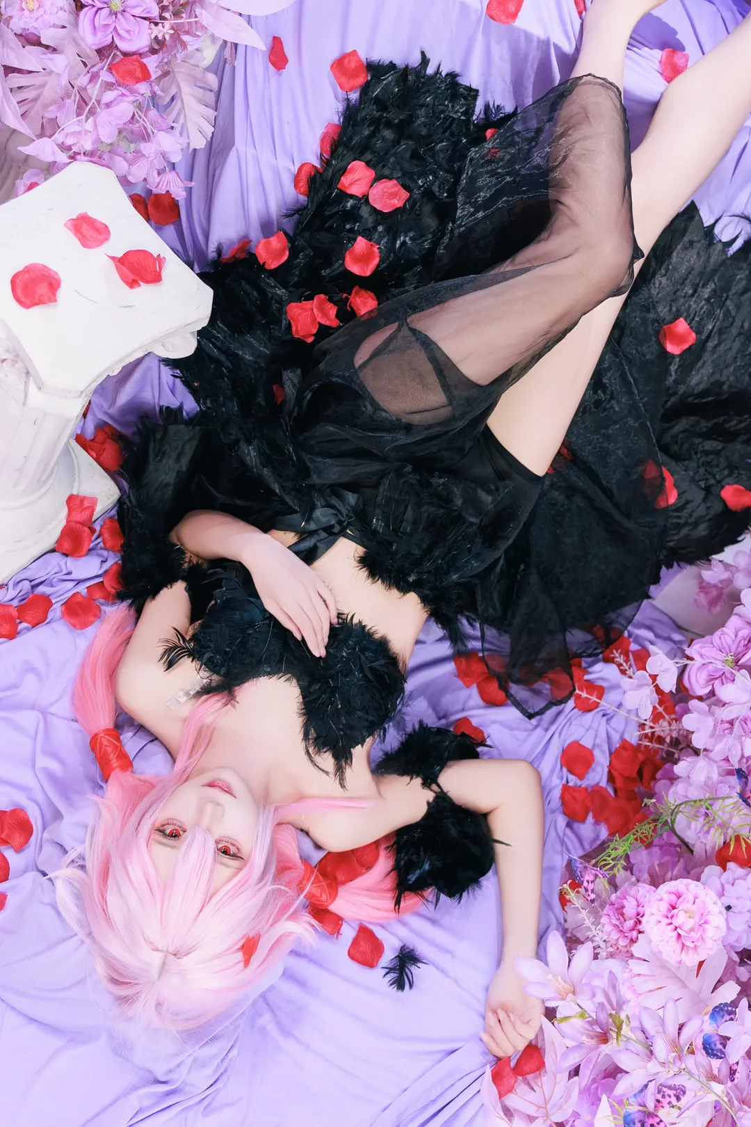 梦幻场景, cosplay摄影, 楪祈cos, 罪恶王冠, 黑羽造型