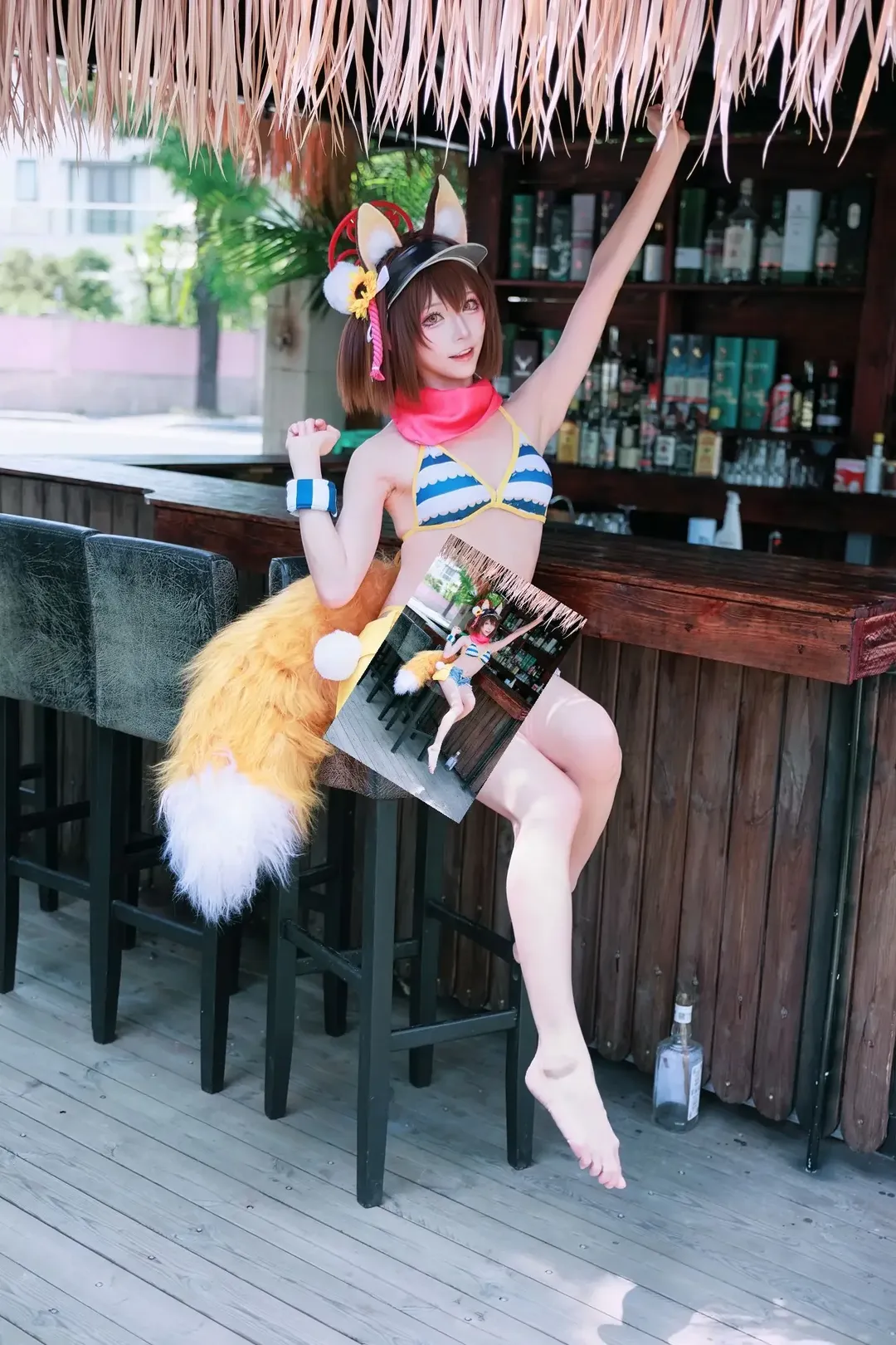 蔚蓝档案, cosplay摄影, 久田泉奈cos, 夏日泳池写真, 泳装拍照