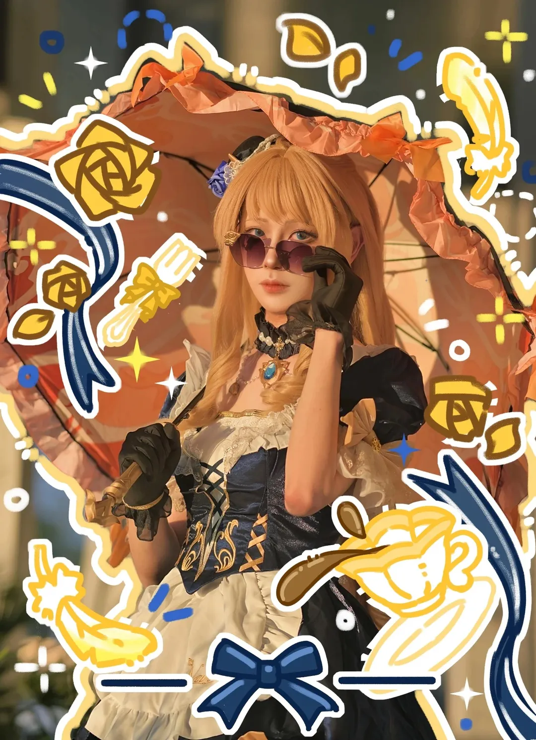 原神, cosplay場照, 娜維婭cos, 楓丹大小姐, 塗鴉後期