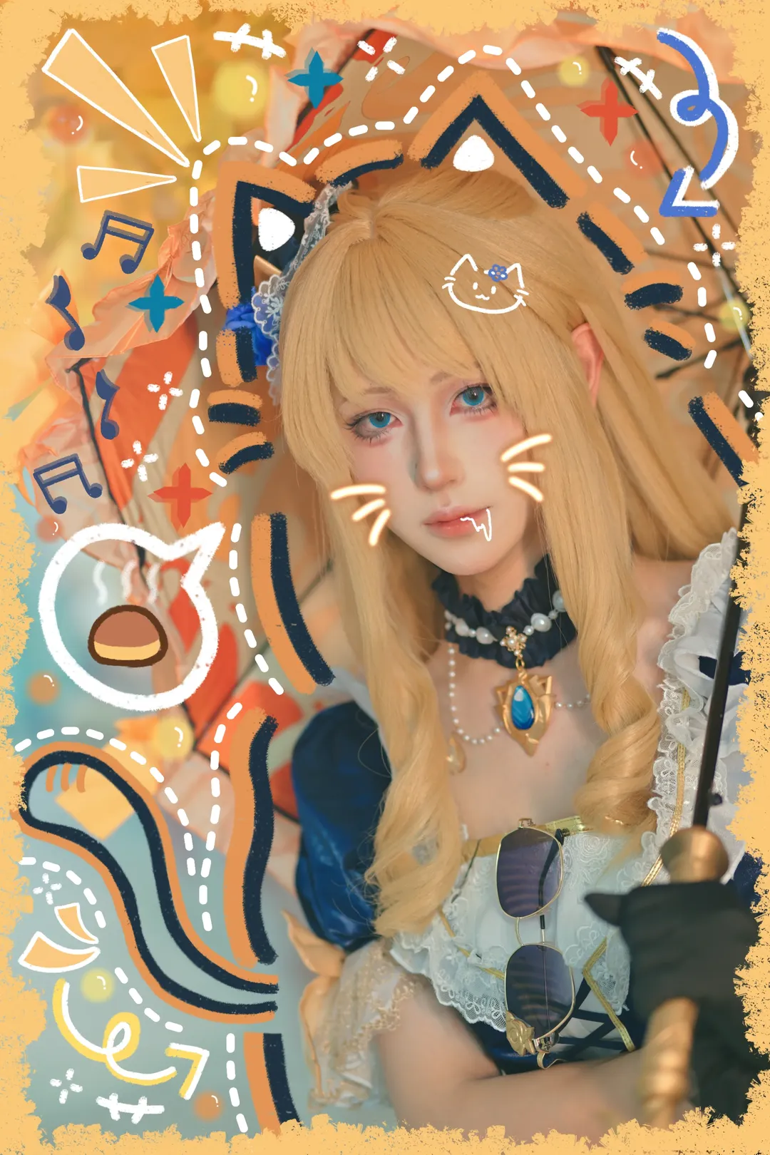 原神, cosplay场照, 娜维娅cos, 枫丹大小姐, 涂鸦后期 - 第2张
