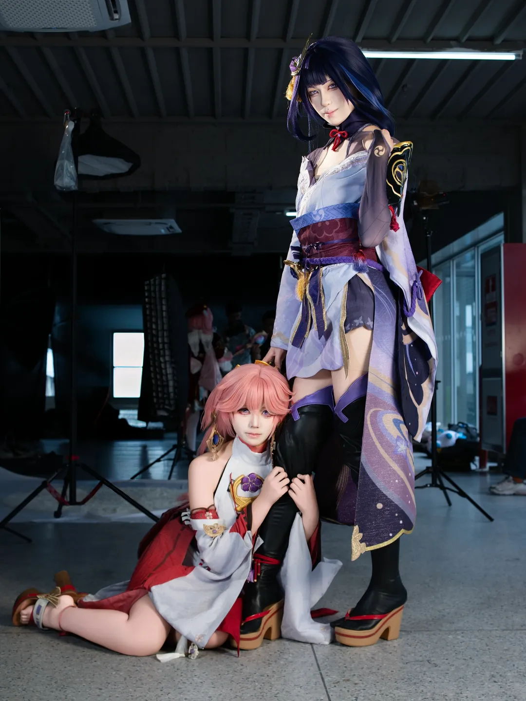 原神, 八重神子cos, 鸣神组, cosplay摄影, 雷电将军cos