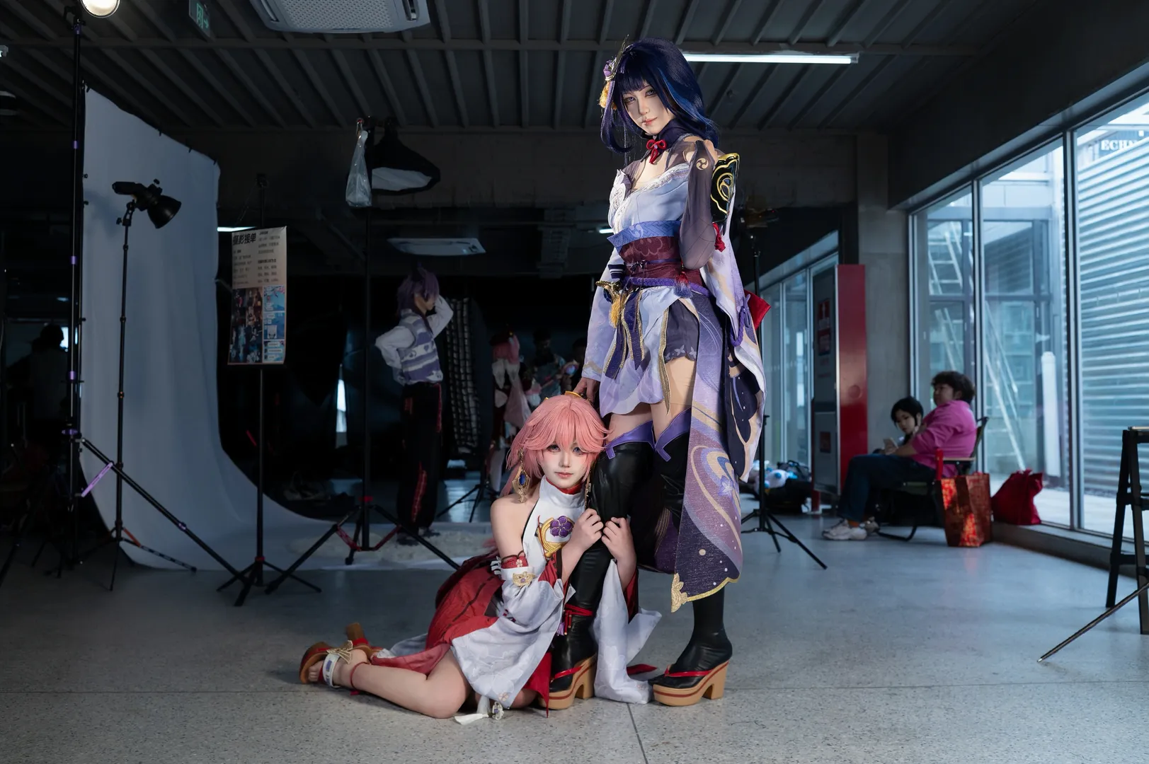 原神, 八重神子cos, 鸣神组, cosplay摄影, 雷电将军cos - 第1张