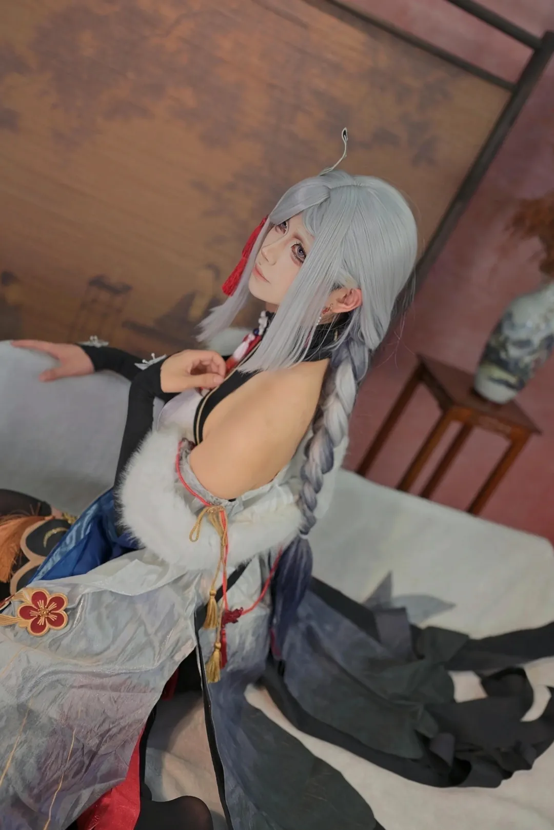 原神, 申鶴 コスプレ, 中国古風, 中国風写真, 雪中の紅梅 - 1枚目