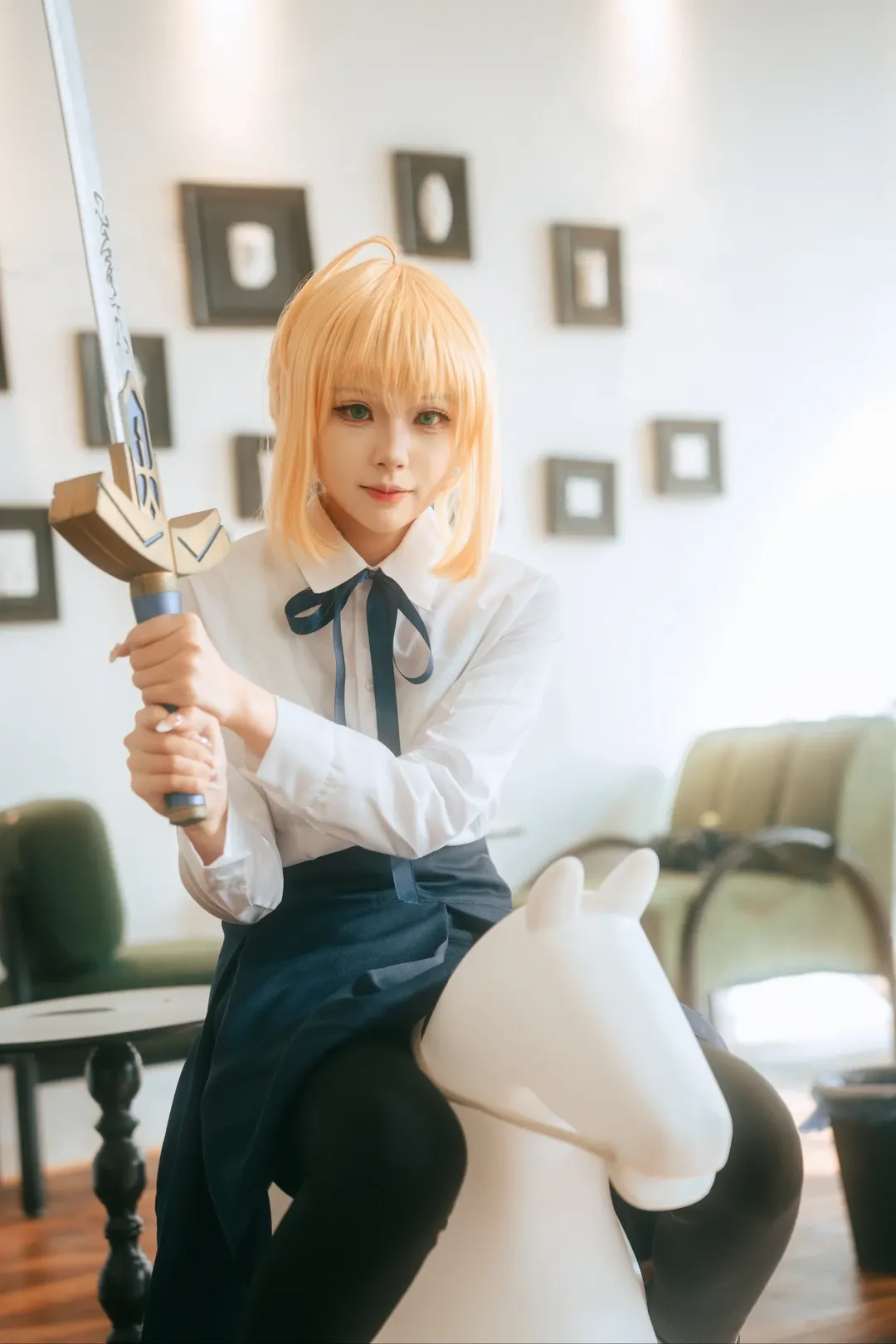 阿尔托莉雅cos, Fate, 日常向cosplay, 春日外景, 便服正片 - 第3张