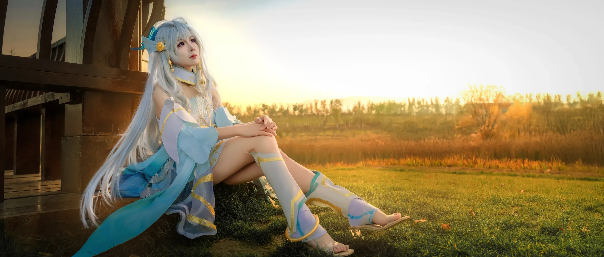 オナー・オブ・キングス, 西施コスプレ, 屋外コスプレ, 游龍清影, 夕日の逆光ポートレート - 2枚目