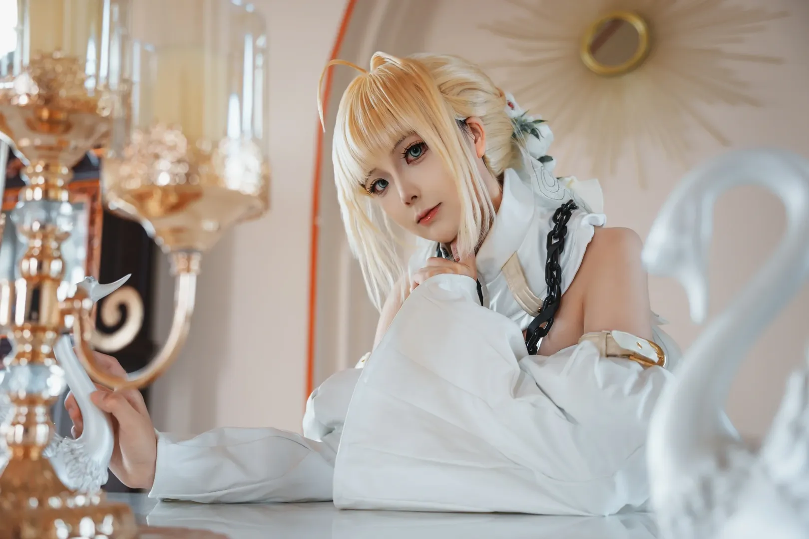 Fate/Grand Order, Cosplay摄影, 花嫁尼禄, 尼禄克劳迪乌斯cos, 复古室内写真