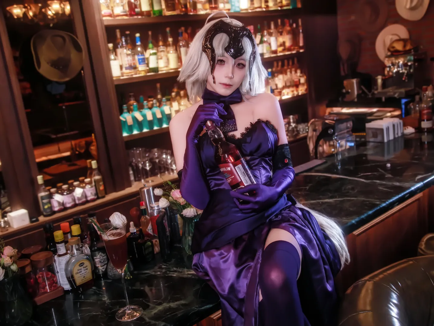 Fate/Grand Order, 黑贞德cos, 醉贞, 酒吧氛围, cosplay正片 - 第3张