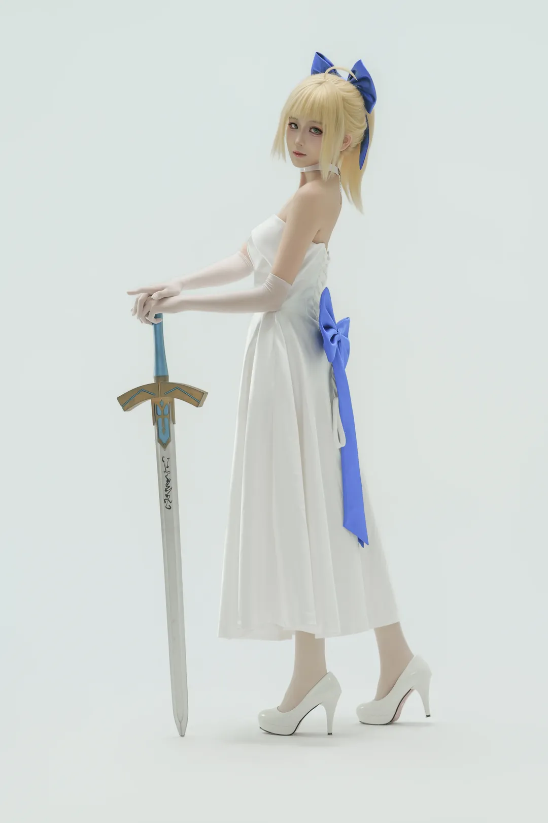 阿尔托莉雅cos, Fate, 吾王, saber, 白礼服