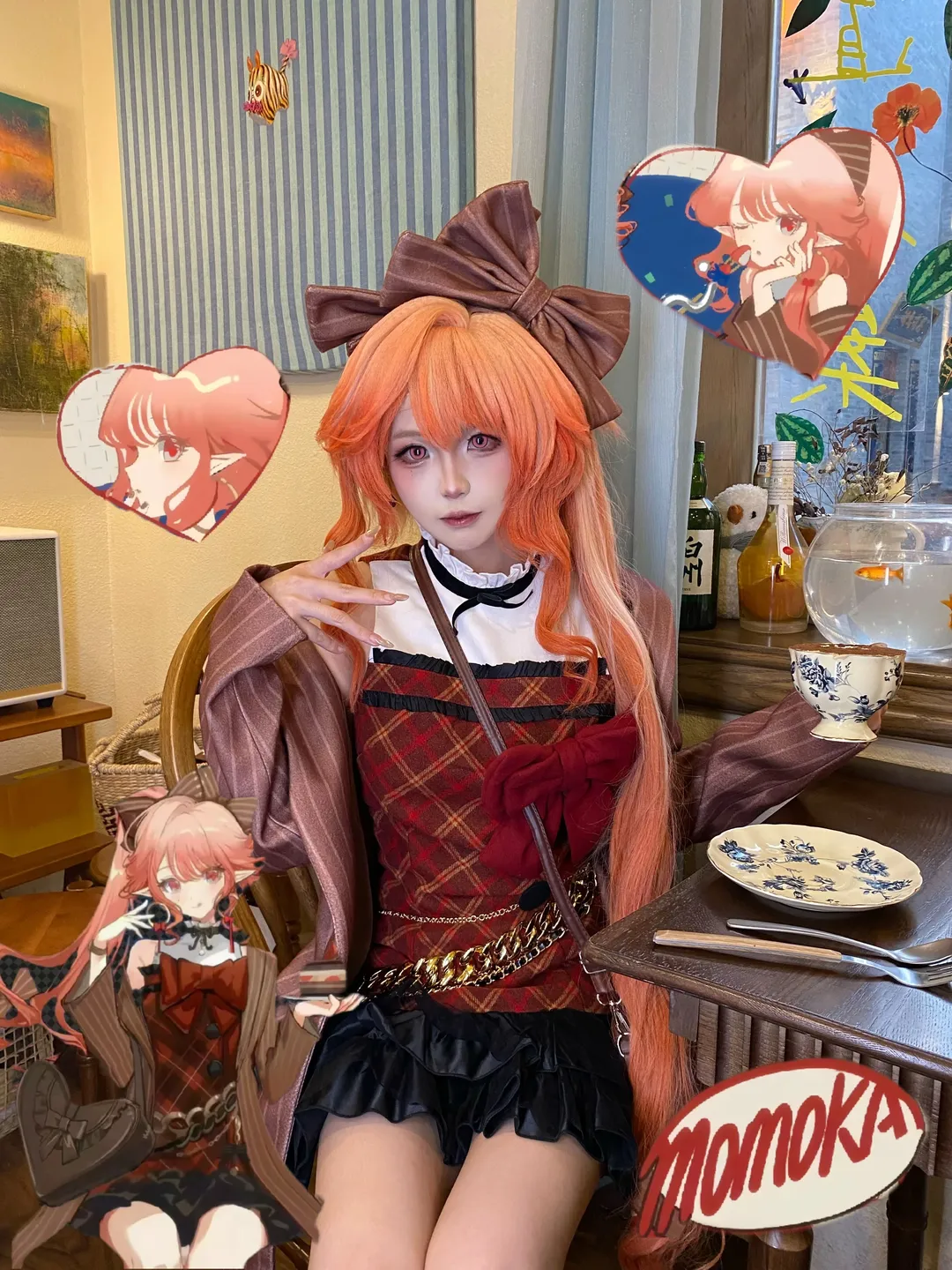 二次元, cosplay, 明日方舟, 羽生萌萌香cos, 咖啡馆写真 - 第1张