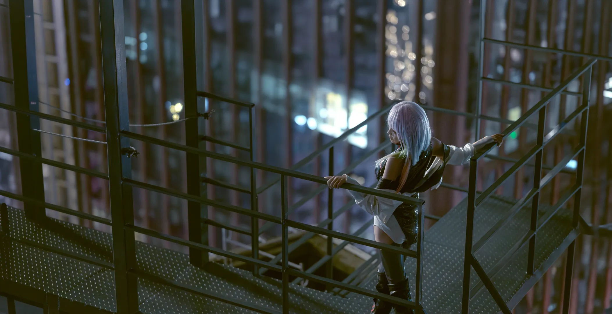 cosplay正片, 夜景摄影, 露西cos, 赛博朋克边缘行者, 赛博朋克2077 - 第2张