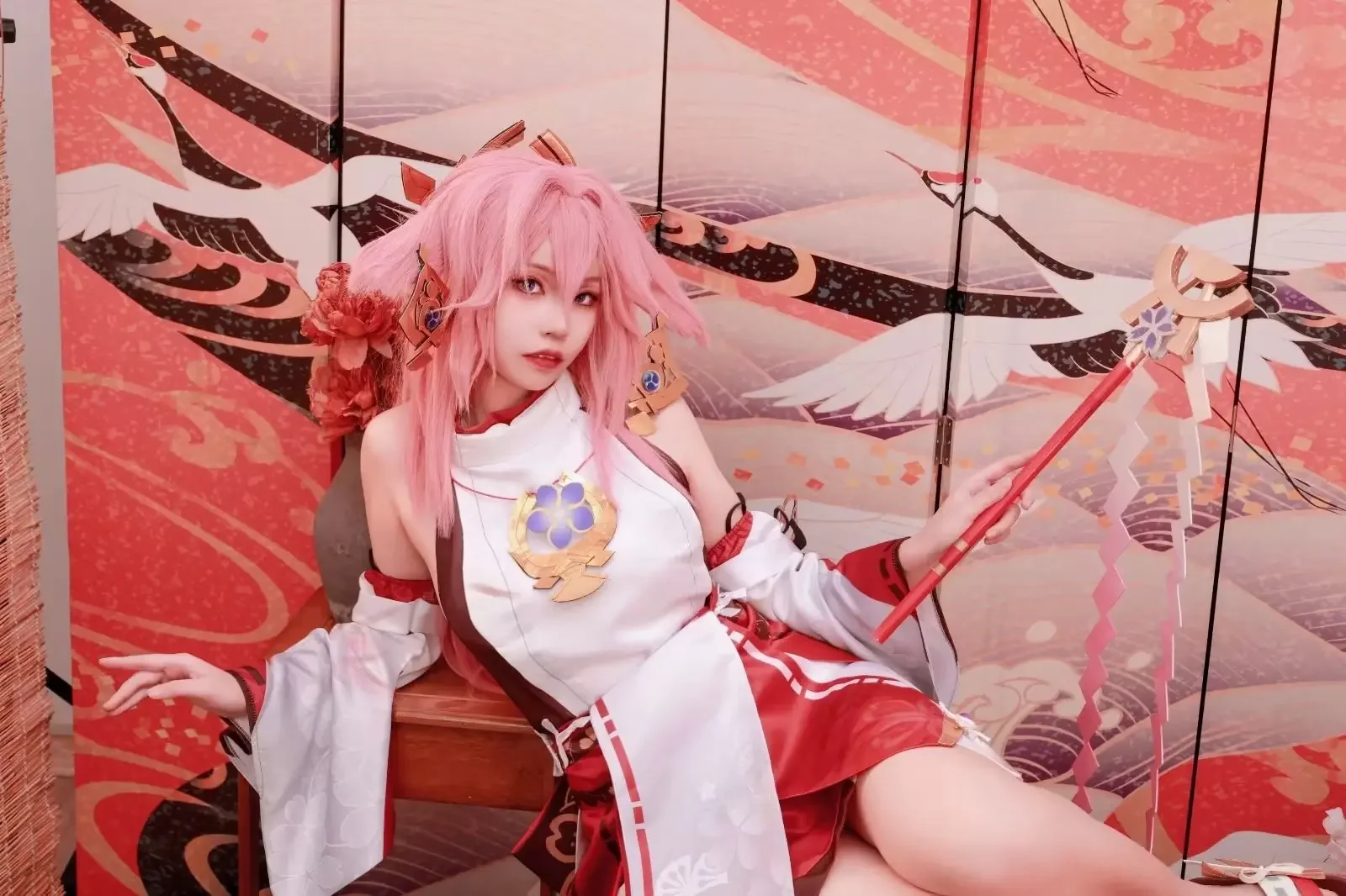 原神, コスプレ, コスプレ写真, 和風撮影, 八重神子 コスプレ - 1枚目