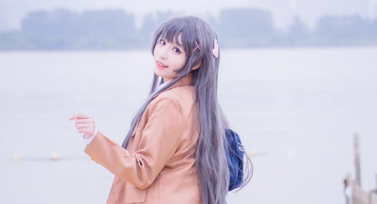 cosplay摄影, 水边外景, 二次元正片, 樱岛麻衣cos, 青春猪头少年不会梦到兔女郎学姐 - 第1张