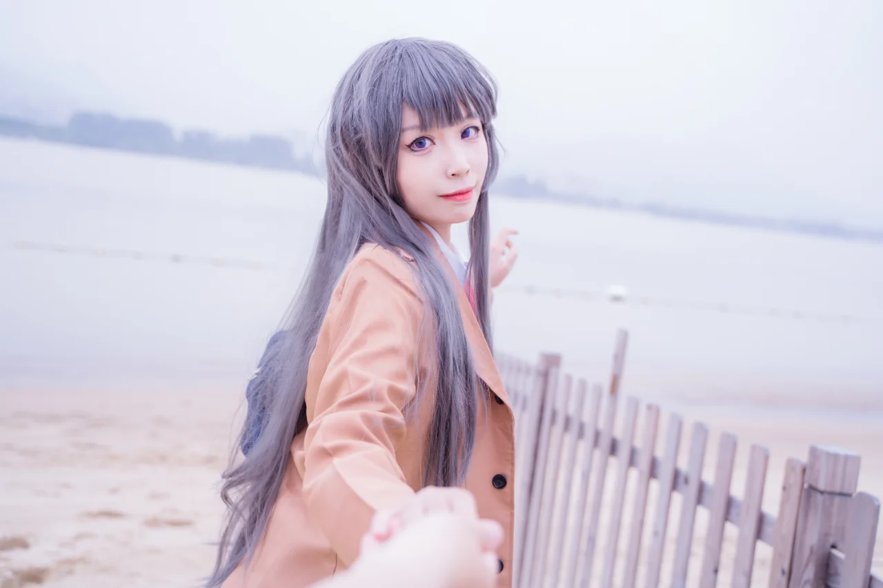 cosplay摄影, 水边外景, 二次元正片, 樱岛麻衣cos, 青春猪头少年不会梦到兔女郎学姐 - 第4张