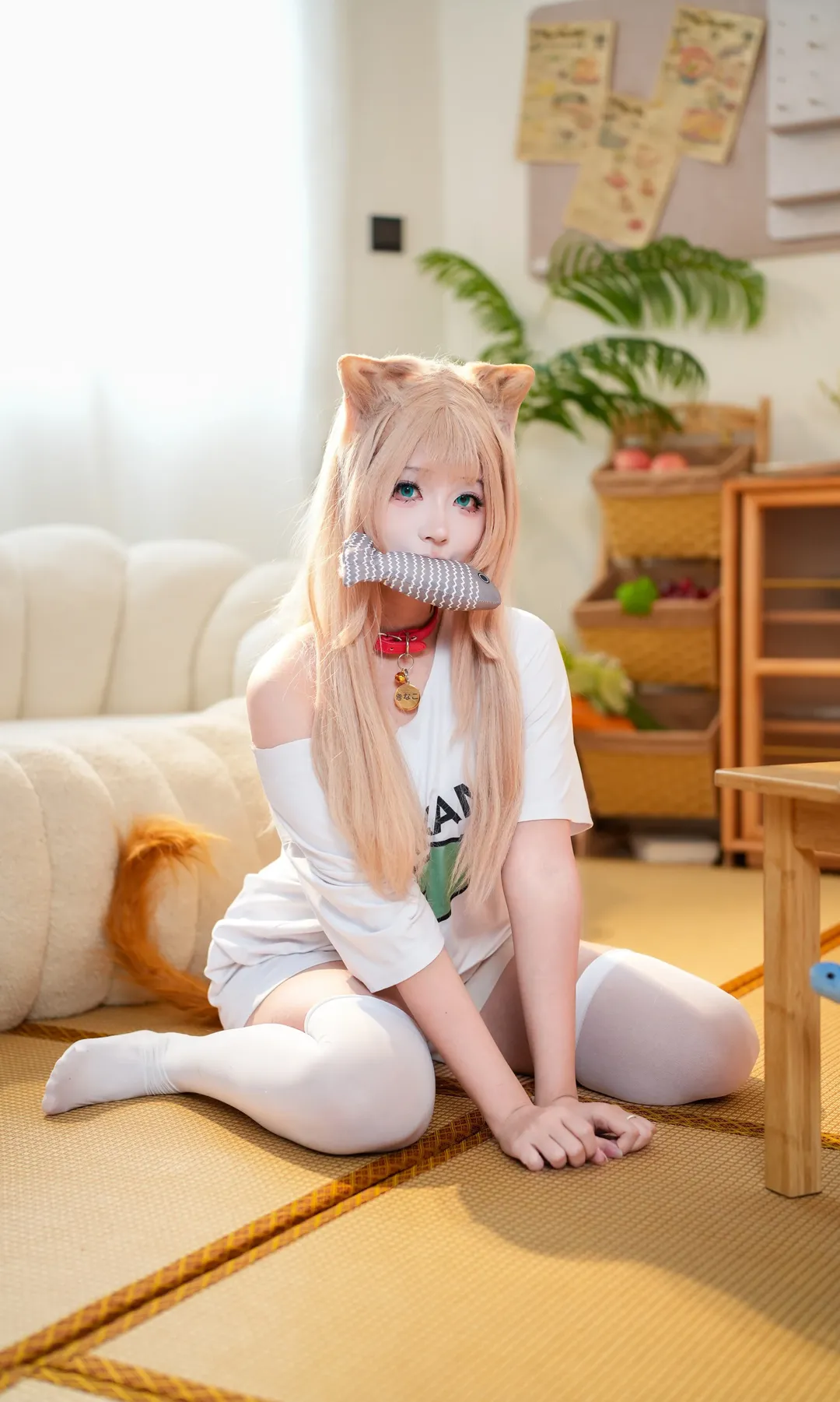 兽耳少女, 猫耳cos, 慵懒风, 居家日常, 白丝写真 - 第2张