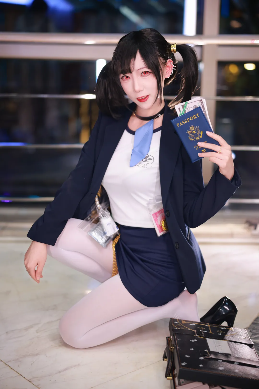 cosplay, 胜利女神nikke, 制服穿搭, 索拉cos, 二次元假发