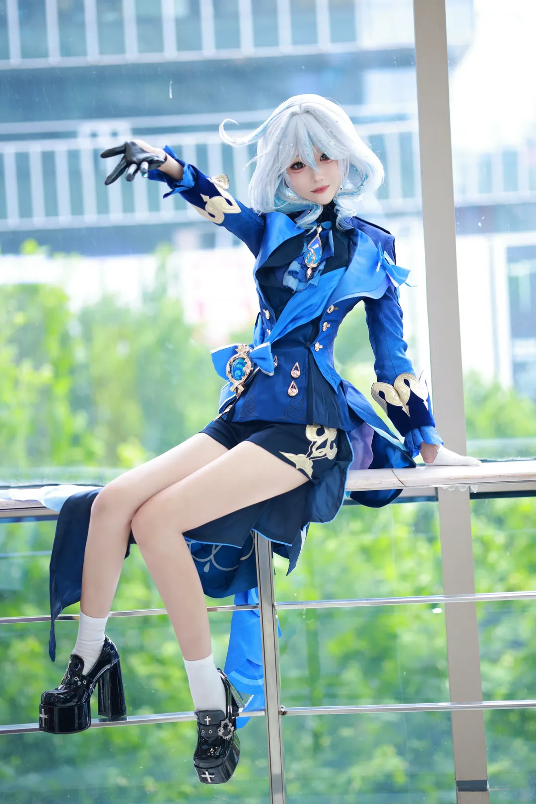 原神, 芙宁娜cos, 二次元cosplay, cosplay摄影, 蓝白西装